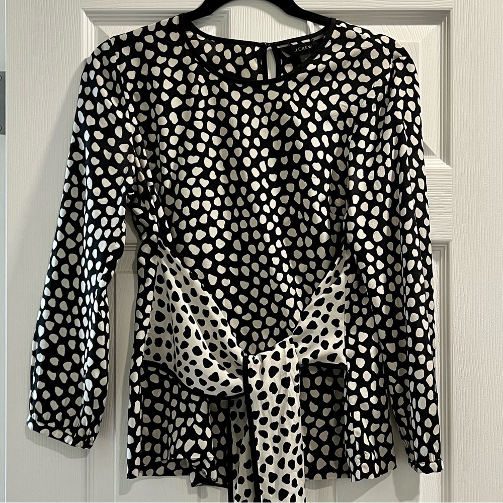 JCrew Silk Dot Blouse